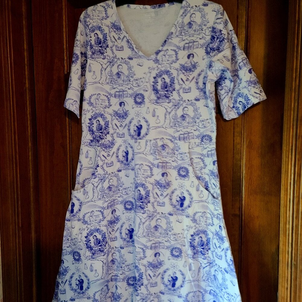 SVAHA /ROSALIND DRESS WOMEN IN SCIENCE A-LINE WAIST SEAM COTTON ADULT,  SZ M